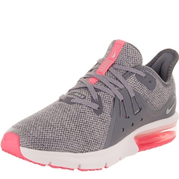 Nike Air Max Tavas Women’s Sequent 3 GS Running Shoe size 6.5 youth gray‎ coral - Picture 1 of 11
